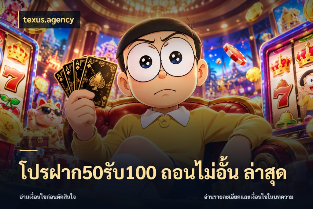 โปรฝาก50รับ100 ถอนไม่อั้น ล่าสุด จับคู่โบนัสกับสไตล์เกมที่ชอบ ในมุม texus.agency
