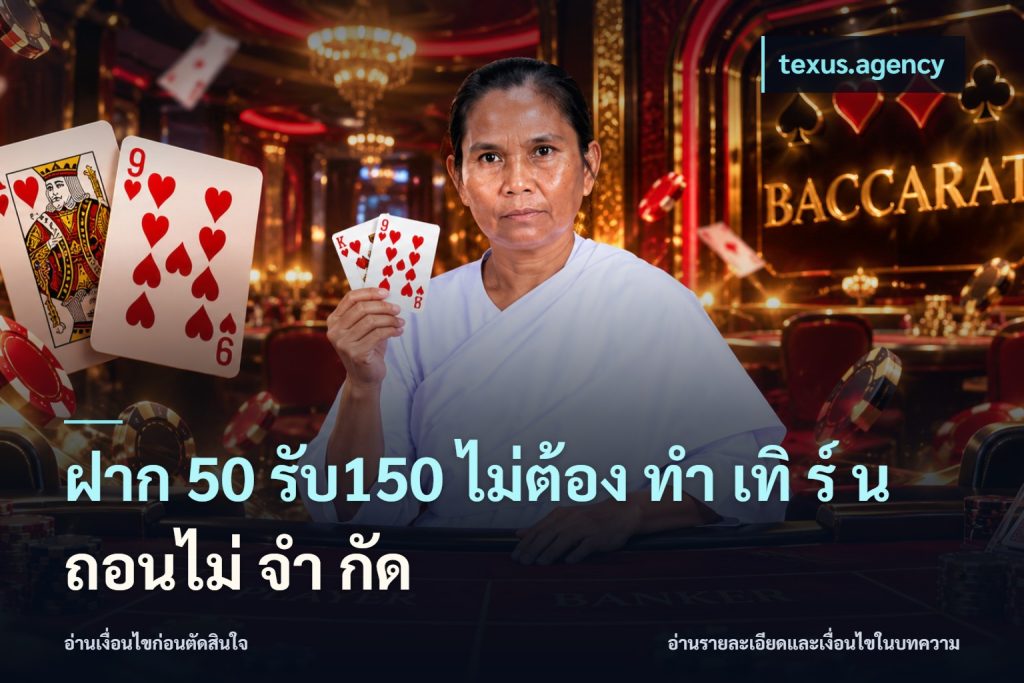 ฝาก 50 รับ150 ไม่ต้อง ทํา เทิ ร์ น ถอนไม่ จํา กัด