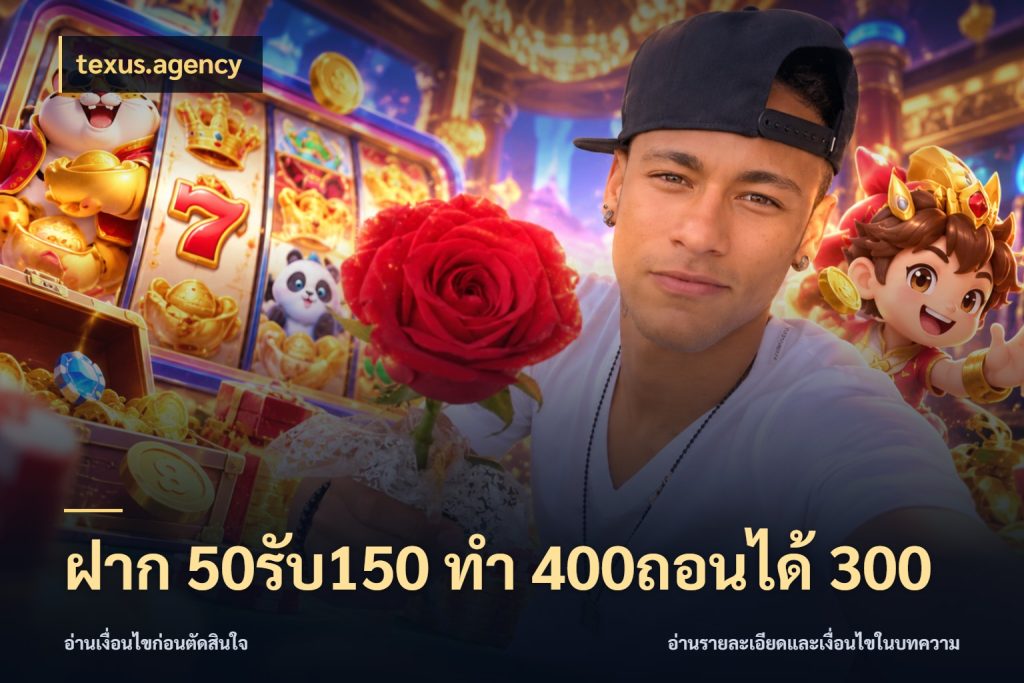ฝาก 50รับ150 ทํา 400ถอนได้ 300 ยอดฝากและยอดรับในมุมของคนชอบลุ้น กับ texus.agency