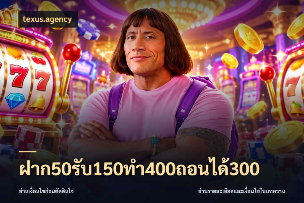 ฝาก50รับ150ทํา400ถอนได้300 จุดเด่นของเครดิตที่คนชอบเกมอยากรู้ กับ texus.agency